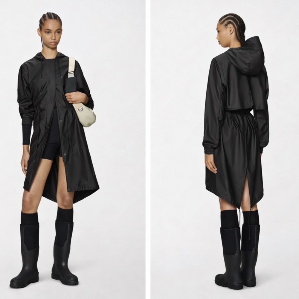 NEW Rains | String W Parka | Black Grain | Women’s Small